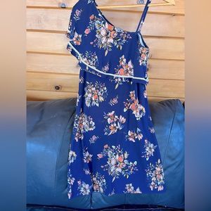 Loveappella Blue Summer Dress M One Shoulder